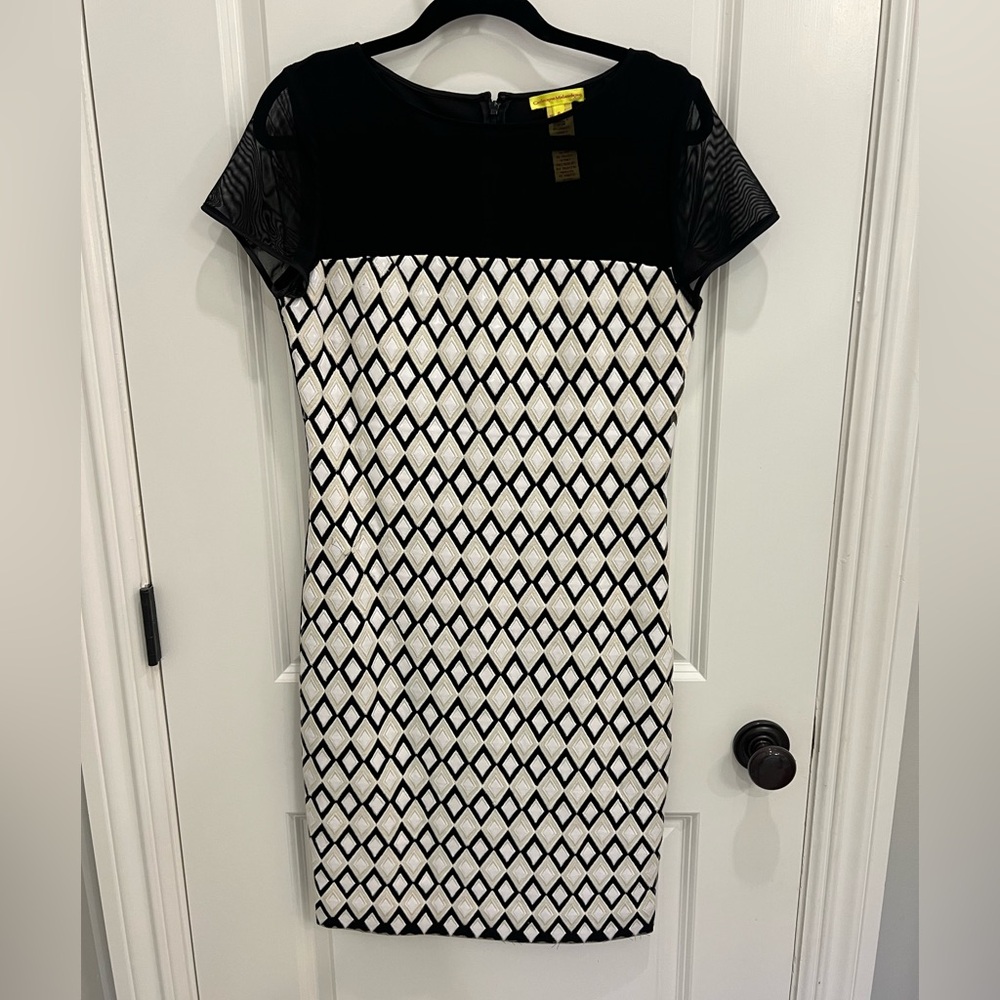Catherine Malandrino Black and White Sheath Mini Dress